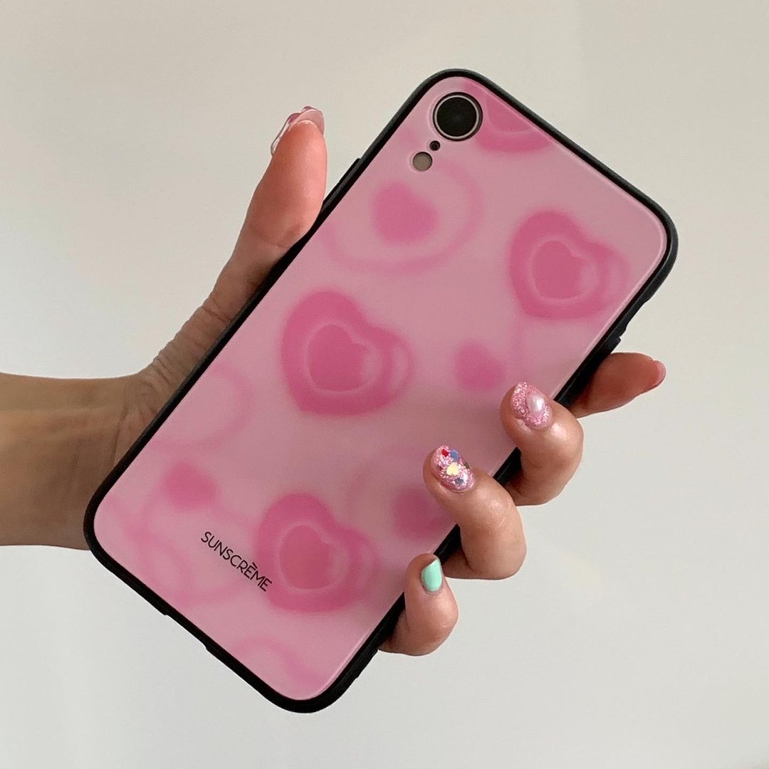 MADE TO ORDER 7 DAYS - PINK HEART PHONE CASE - 手机壳/手机套 - 其他材质 