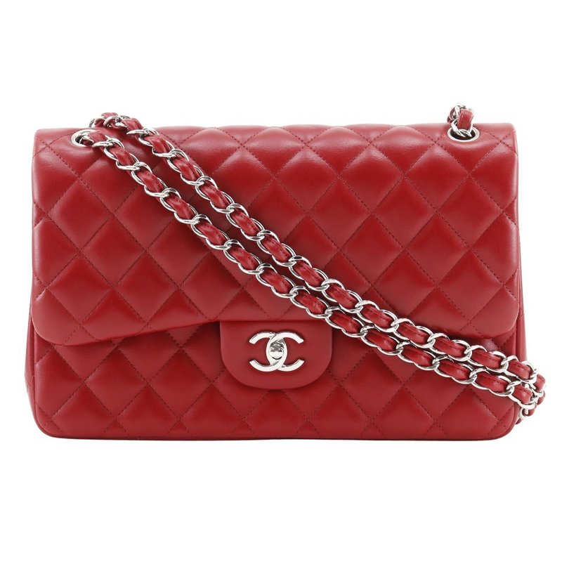 【日本直送】香奈儿 CHANEL Maxi Classic Flap 30 肩背包 Classic Large Chain 双盖 A58600 羊皮 红色 【二手】 - 侧背包/斜挎包 - 真皮 红色