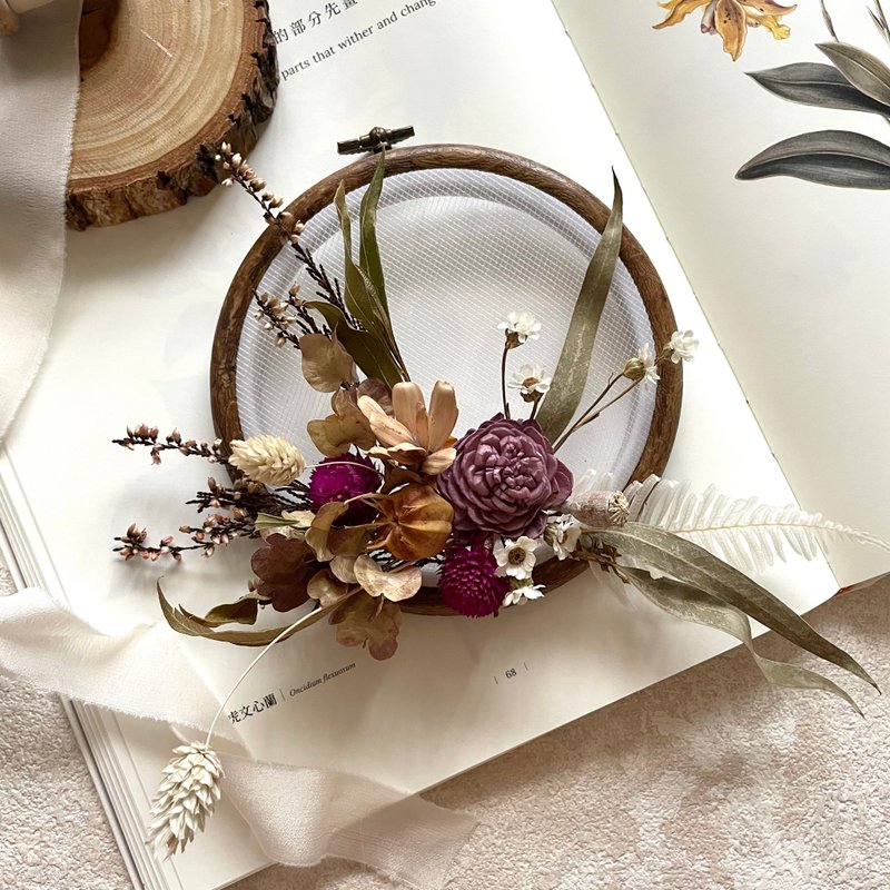 材料包 圆形款  DIY手作教学 干燥花材包 绣棚花 - 植栽 - 植物．花 紫色