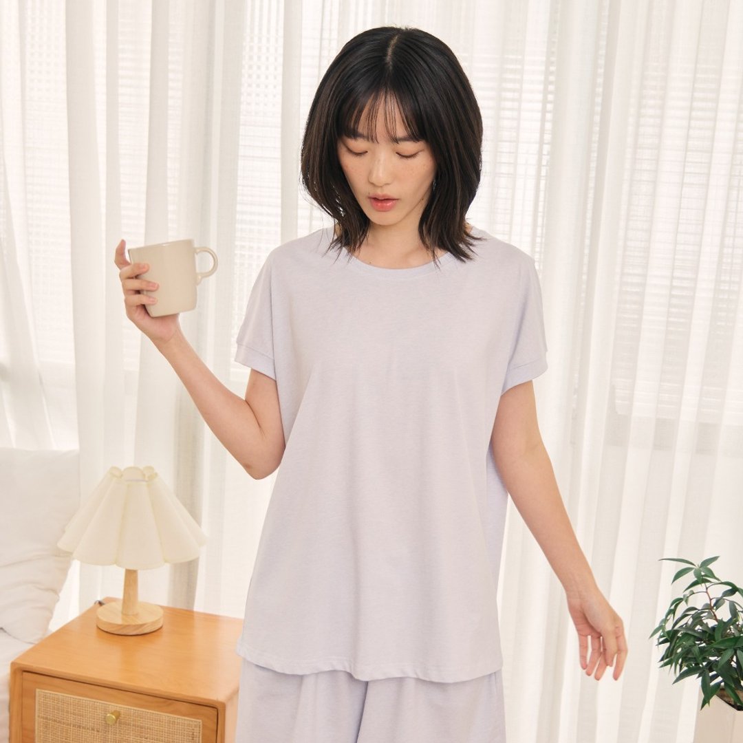 舒适纯棉基本款连袖上衣-共3色 - 居家服/睡衣 - 棉 多色