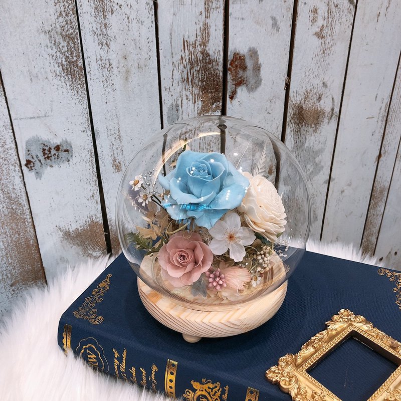 【遇见恒久】春暖花开樱花款永生玻璃罩可+刻字服务 可开灯 附盒 - 干燥花/捧花 - 植物．花 