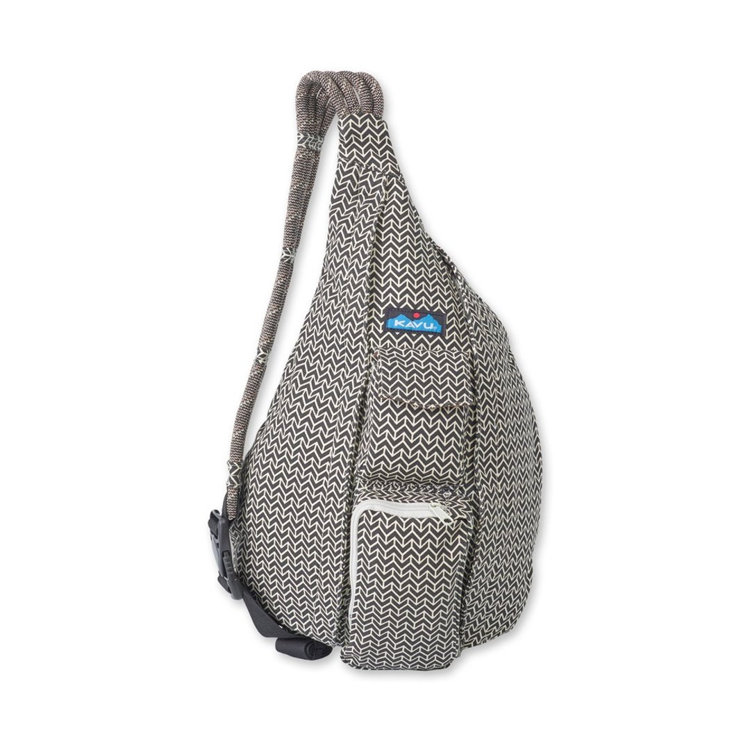 西雅图 KAVU Rope Bag 休闲肩背包 黑白图腾 #923 - 侧背包/斜挎包 - 其他材质 