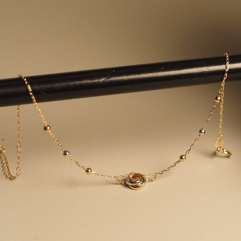 18K金三色爱心结手链18K Gold The Tri-Colored Love Knot Bracel - 手链/手环 - 贵金属 