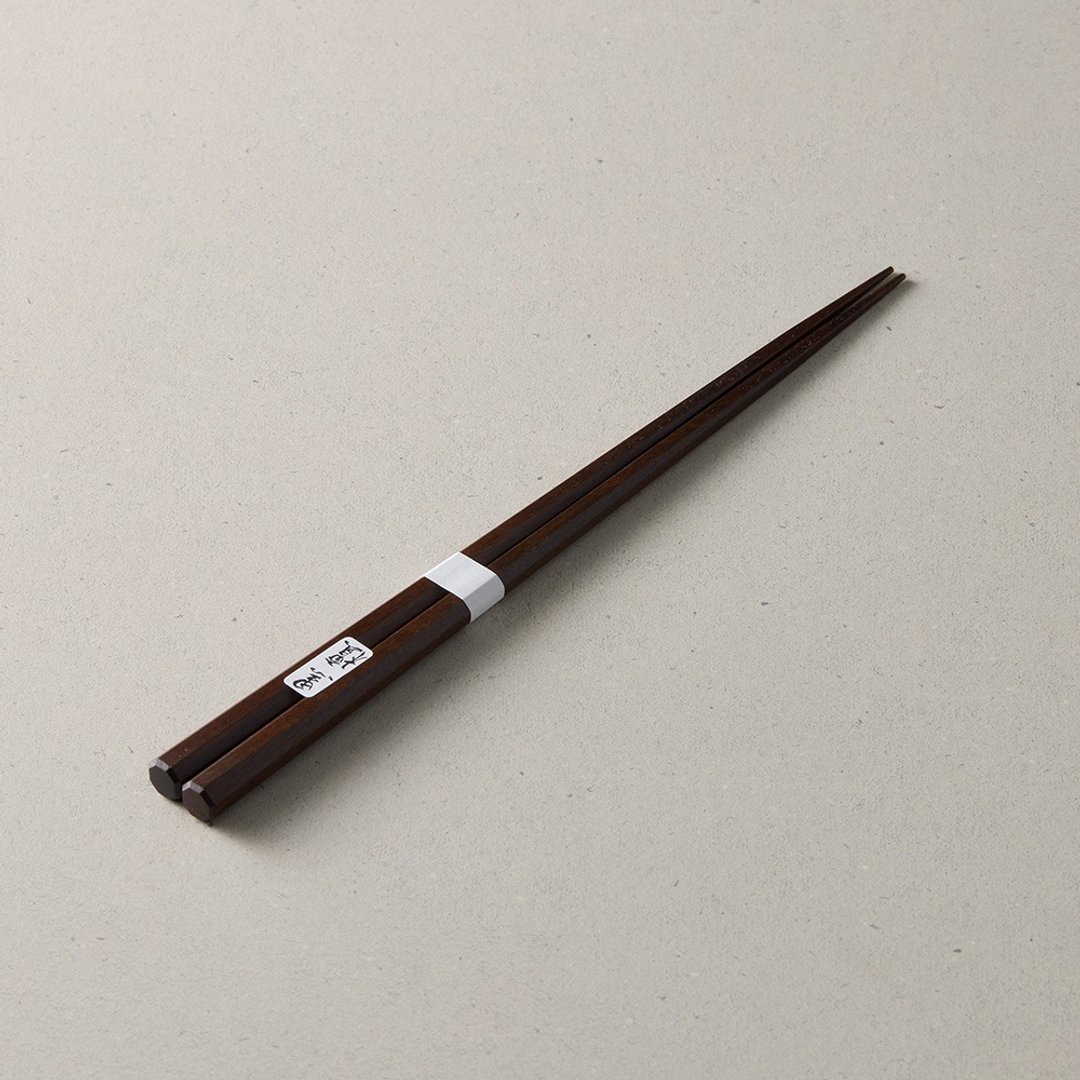 日本川上-尖头八角黑檀木筷(23.5cm) - 筷子/筷架 - 木头 咖啡色