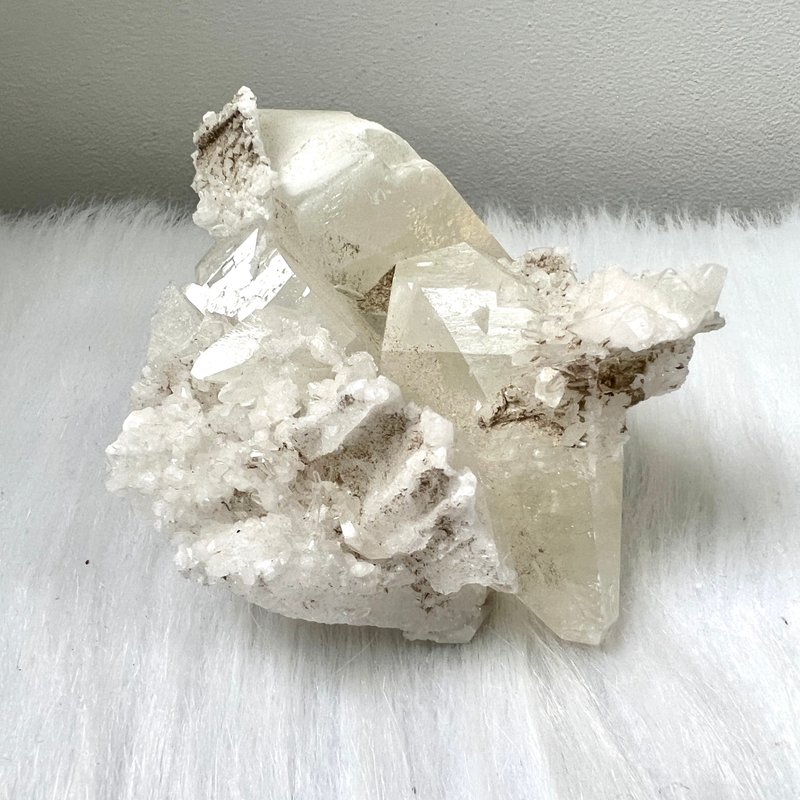 白方解白水晶共生簇 | 水晶 | 水晶簇 | 水晶摆件 - 摆饰 - 水晶 白色