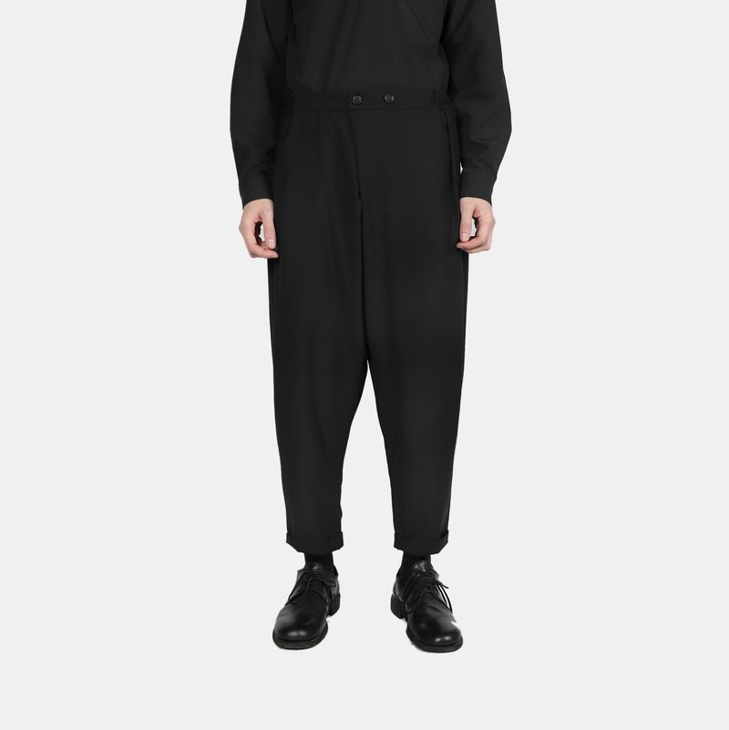 九分老爷裤 - 男士长裤 - 聚酯纤维 黑色