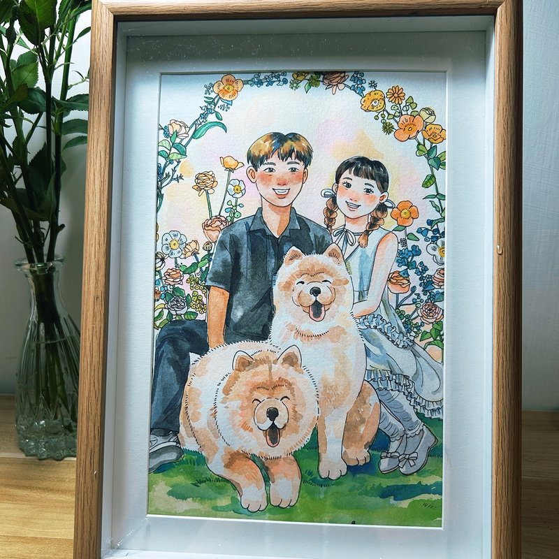 【结婚礼物】画下爱的样子-水彩客製插画/情侣/婚礼/纪念日 - 订制画像 - 纸 多色