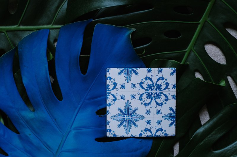 葡萄牙花砖杯垫 l E-4 l 于里斯本拍摄花砖图案后复刻设计 - 杯垫 - 陶 