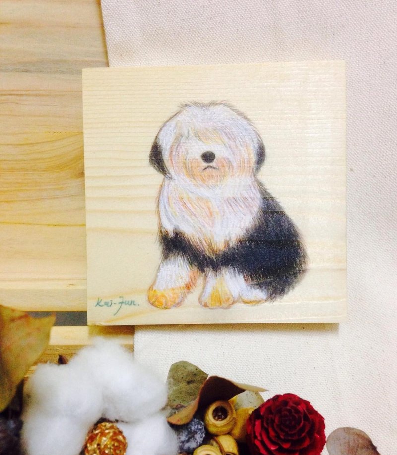 Dobby 英国古代牧羊犬 色铅笔画创作 - 海报/装饰画/版画 - 颜料 多色