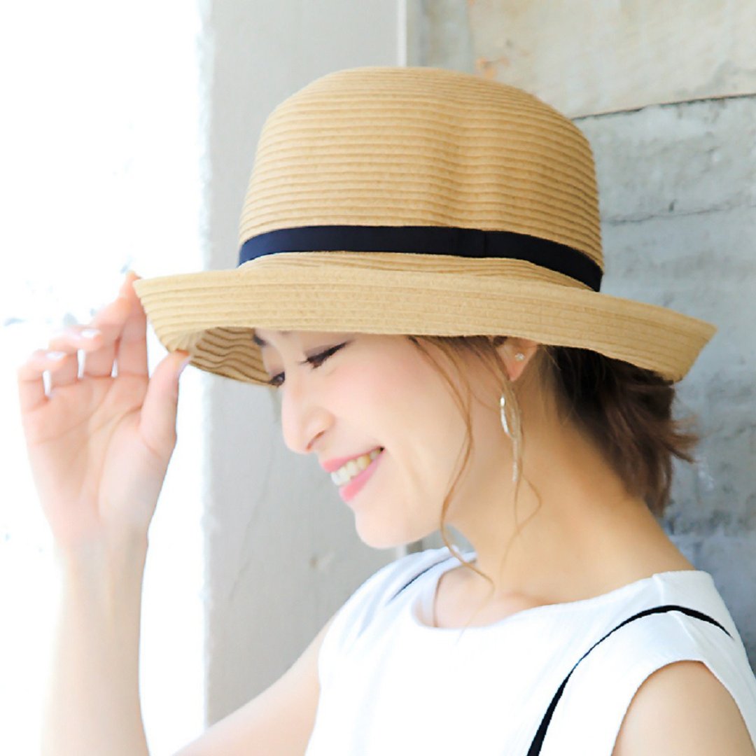Classic Breathable Sun Hat Elegance Wide Brim Adjustable ICHIYON PLUS ihat0435 - 帽子 - 其他材质 橘色