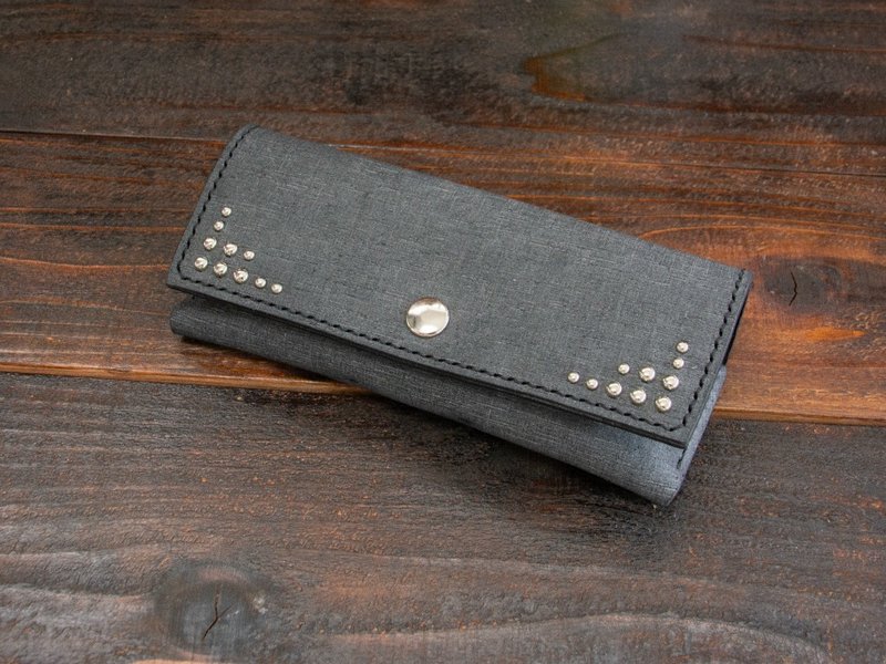 意大利皮革眼镜盒 Babel Nero + 铆钉 - 眼镜/眼镜框 - 真皮 黑色