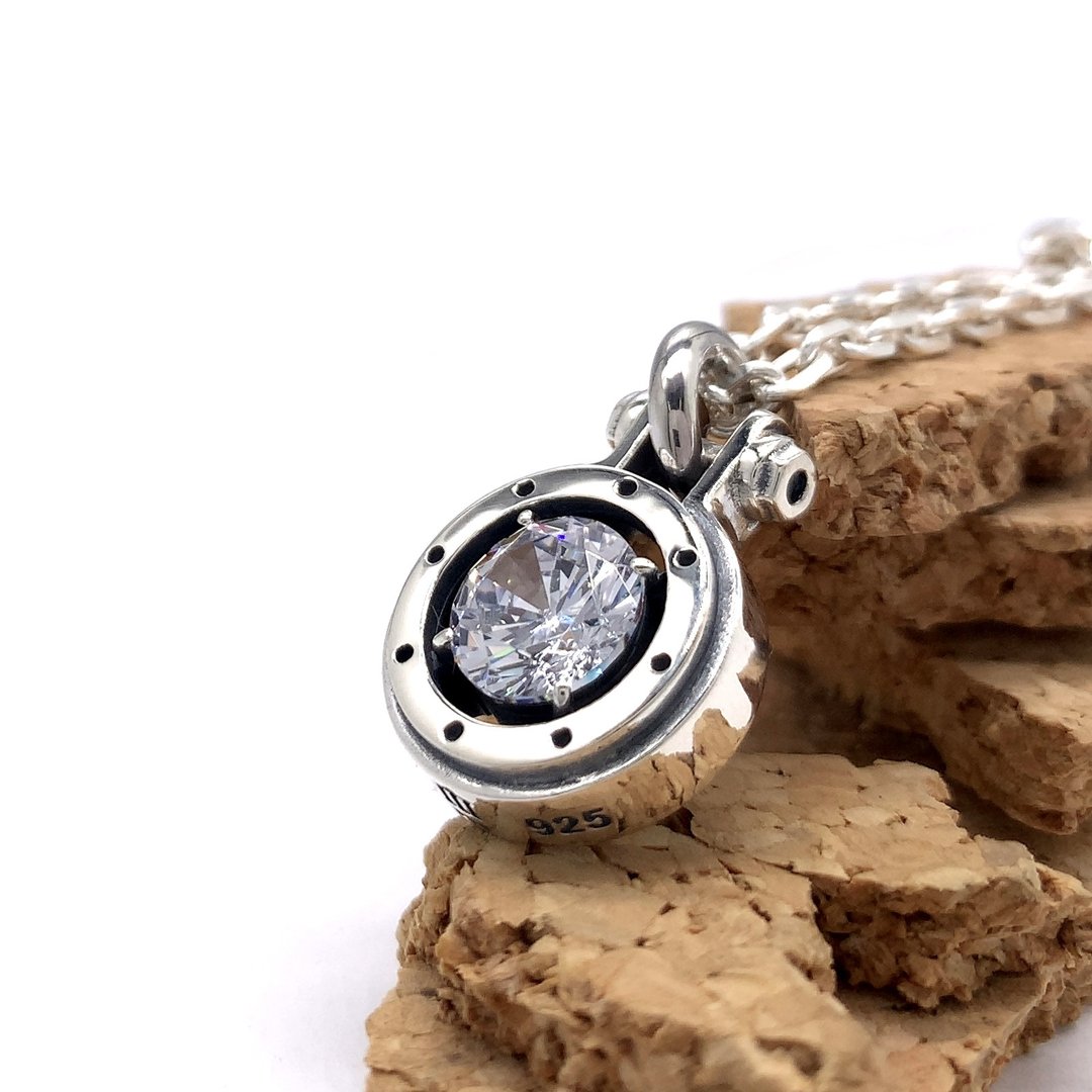 925 silver necklace men,black stone,present for him,made in japan,fc257 - 项链 - 纯银 银色