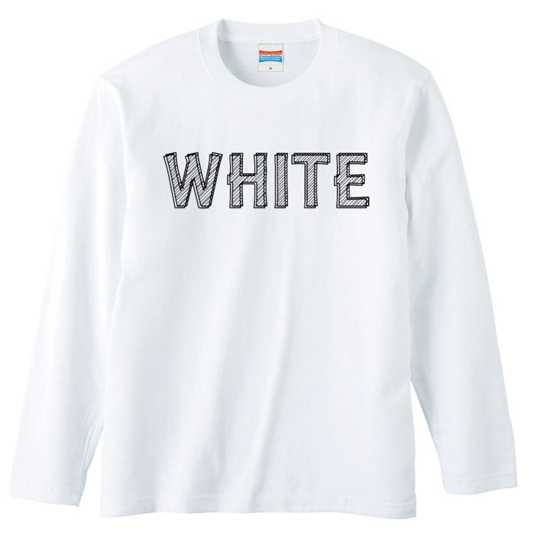 Long sleeve T-shirt / white - 男装上衣/T 恤 - 棉 白色