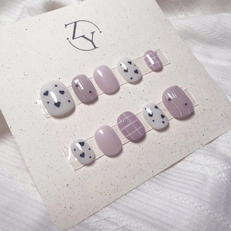 【订制】NO.021 心之所向 | 手工穿戴甲 - 指甲油/指甲贴 - 其他材质 粉红色