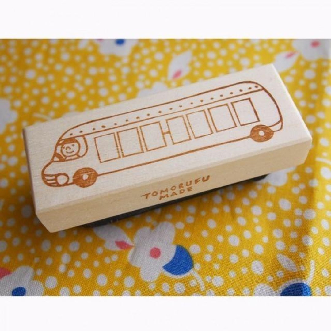 stamp made of eraser SCHOOL BUS post code - 印章/印台 - 木头 黄色