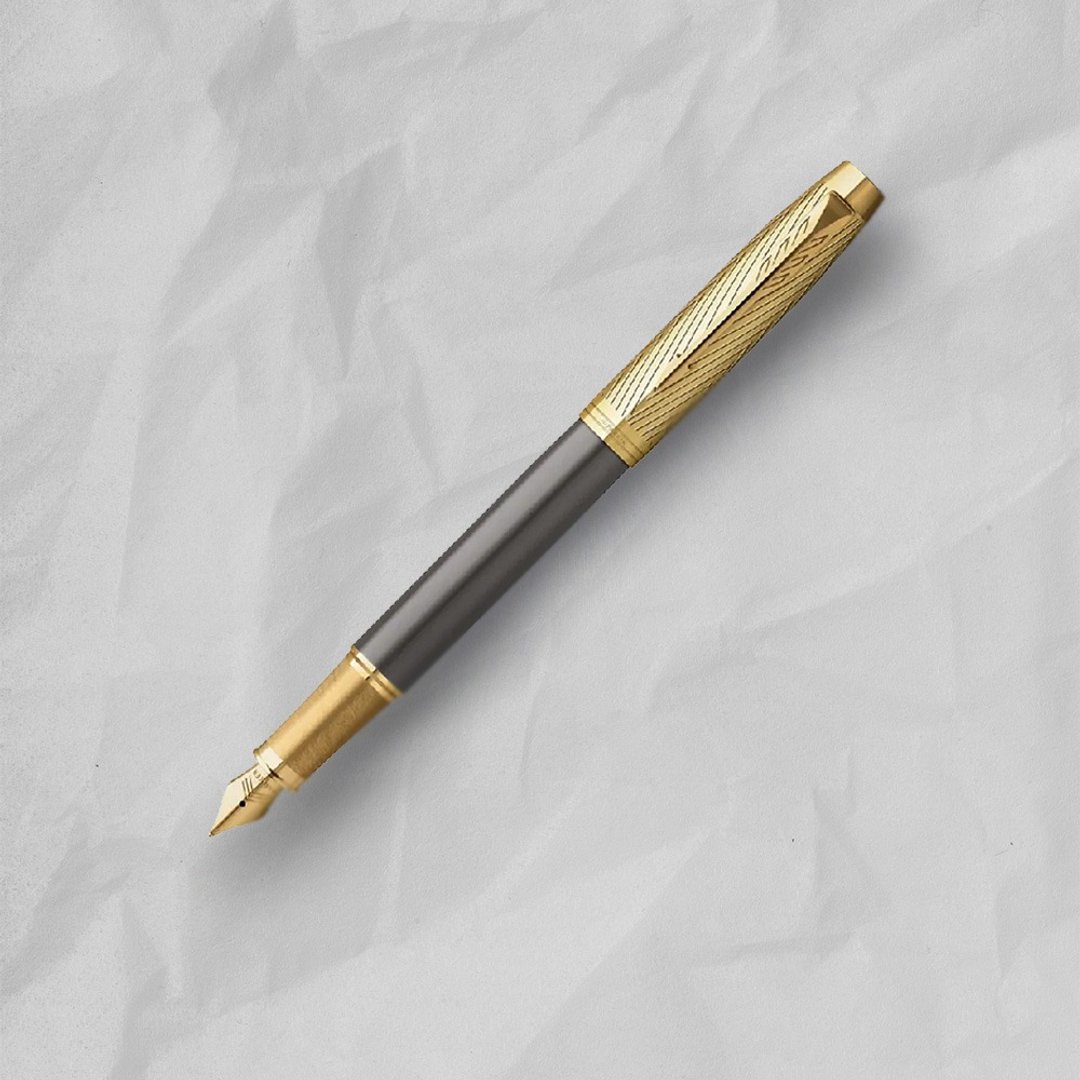 PARKER IM 先锋系列 箭纹金盖金盖 钢笔 F尖  免费刻字 (原厂正货 - 钢笔 - 其他金属 金色