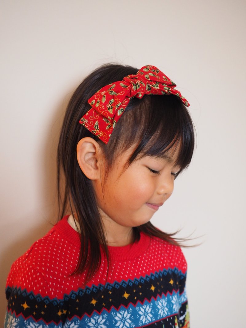 圣诞限量版 红色圣诞花头箍发饰 适合大人小孩 - 发饰 - 棉．麻 红色
