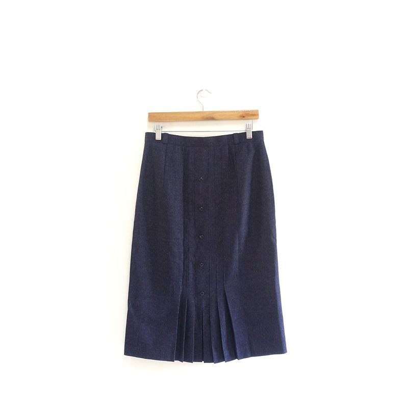 │Slowly│深蓝色-古着裙│vintage.复古.文艺 - 裙子 - 其他材质 蓝色