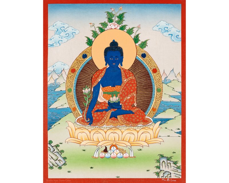 藏传宗教药师佛唐卡艺术 - 墙贴/壁贴 - 其他材质 多色