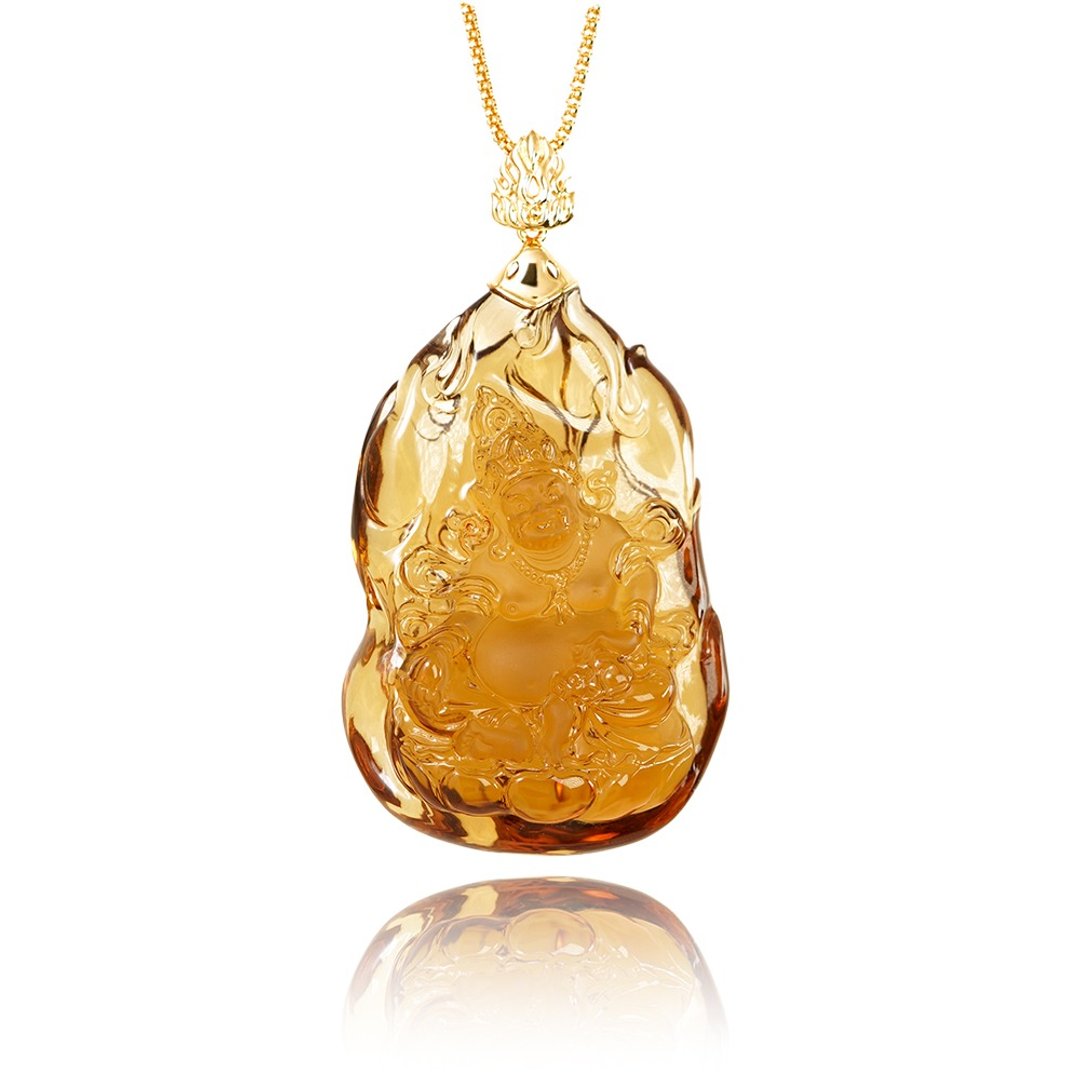 【正佳珠宝】黄水晶 搜藏级 浓黄超净透 金焰黄财神 44.5g 黄水晶 - 项链 - 半宝石 多色