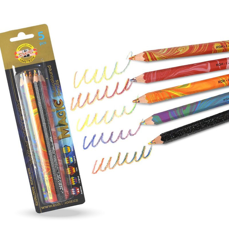 KOH-I-NOOR 六角彩虹魔术色铅笔-5入组(捷克品牌文具/美术画具) - 铅笔/自动铅笔 - 其他材质 多色