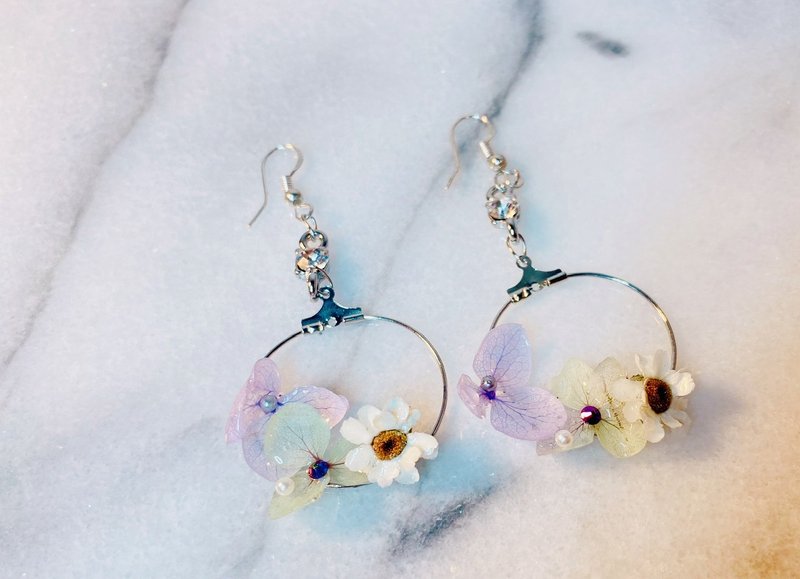 永生花UV胶工艺耳环 - 金工/饰品 - 其他金属 