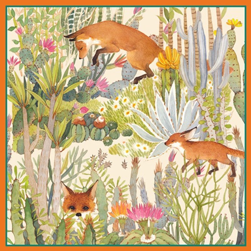 小狐狸／橙／／艺术家原创／热烈岛系列／丝巾／小方巾／围巾 - 丝巾 - 丝．绢 