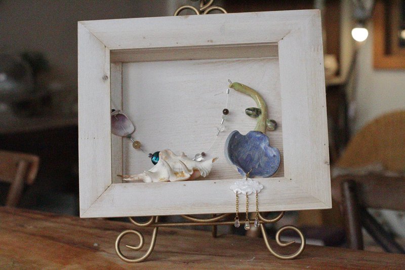 纯手工捏制陶瓷小花烛台/吊饰/茶包盘18 - 蜡烛/烛台 - 陶 蓝色