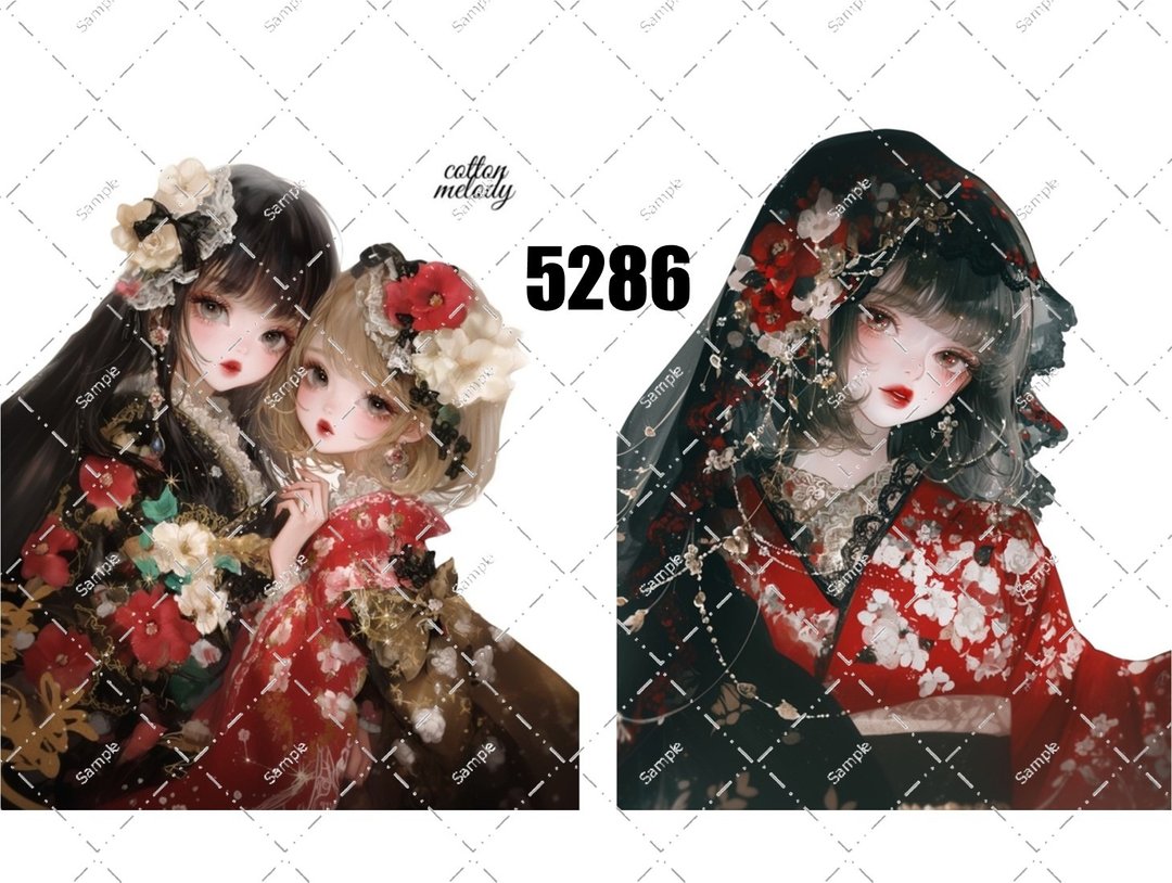 原创贴纸 no.5286 人物贴纸 原创贴纸 原创人物贴纸 装饰贴纸 cotton melody - 贴纸 - 纸 