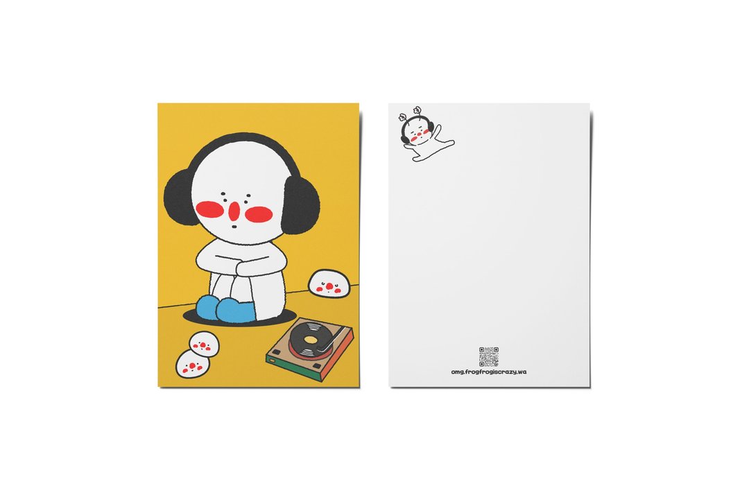 BiuBiu听音乐 明信片 设计 Post Card 插画 文创 - 卡片/明信片 - 纸 