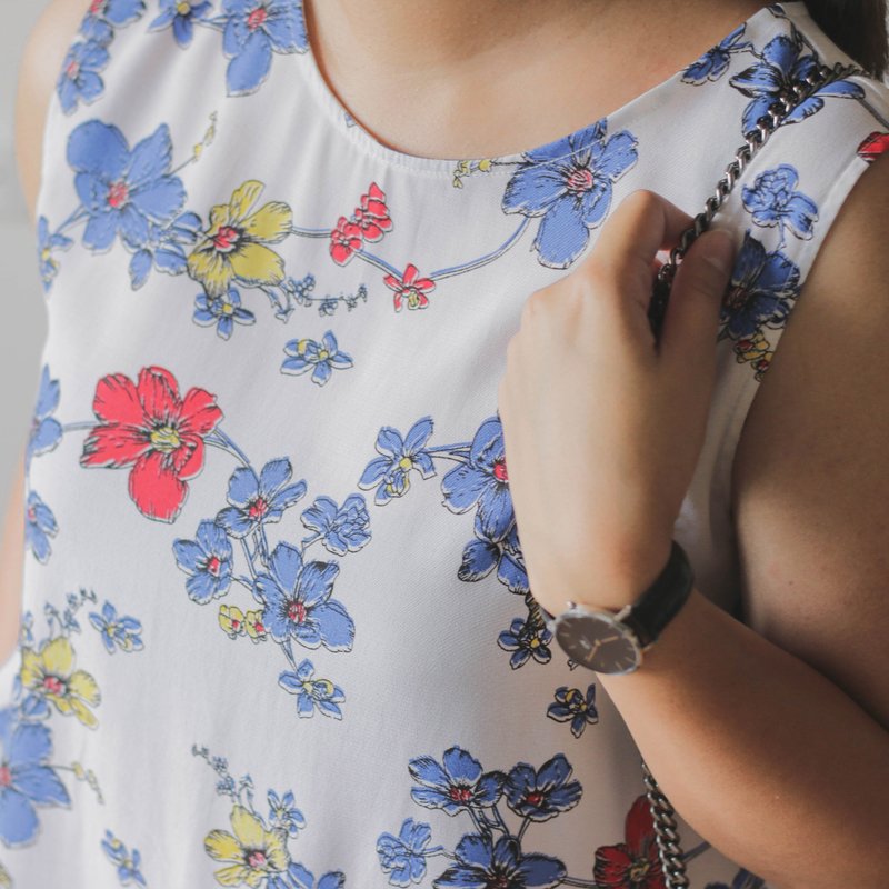 sleeveless shirt - 女装背心 - 棉．麻 白色