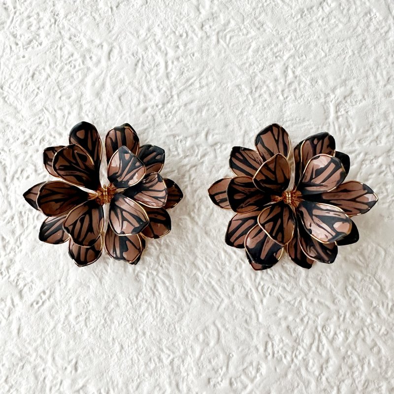 以花朵为灵感的金属丝配件 - 耳环/耳夹 - 其他金属 