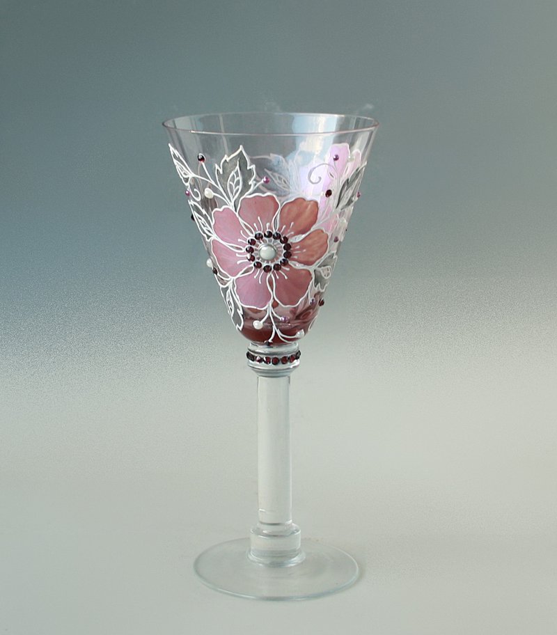 手绘紫色酒杯 - 酒杯/酒器 - 玻璃 紫色