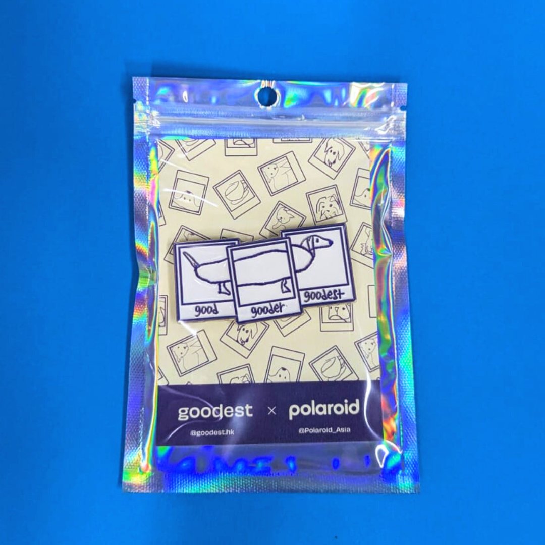 goodest x polaroid 襟章扣针 - 胸针 - 其他金属 蓝色