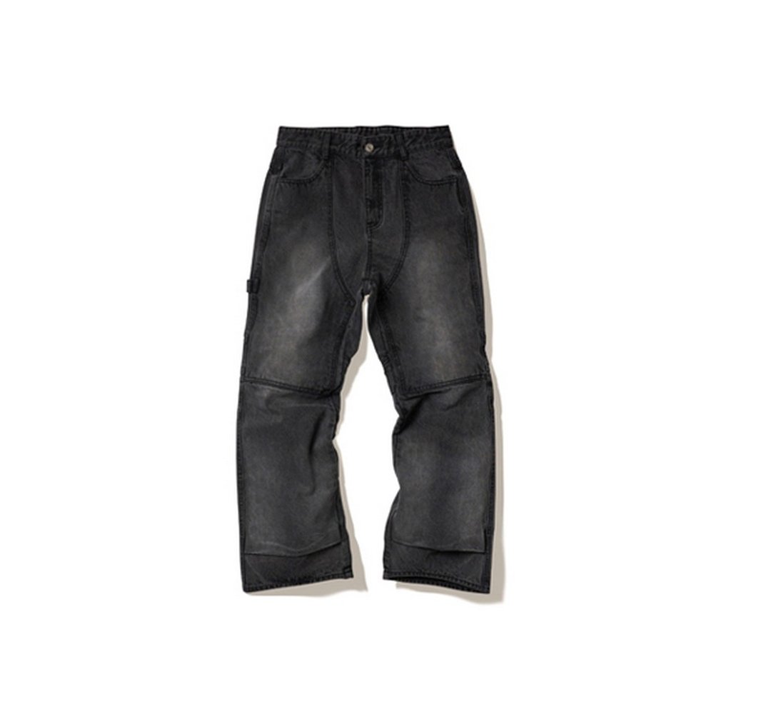 AECA Double Knee Boots Cut Denim靴型水洗单宁裤 - 男士长裤 - 其他材质 黑色