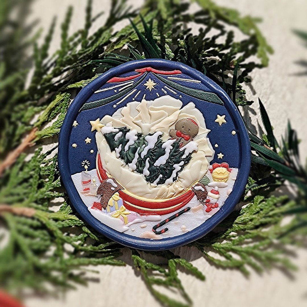 聖誕禮物盒火漆印章 / 節日手帳印章 / DIY封蠟手作素材 - 印章/印台 - 其他金属 多色