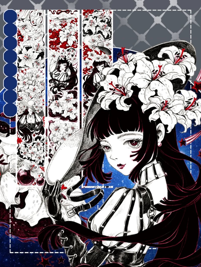 默夜百合 PET 纸胶带 - 纸胶带 - 纸 
