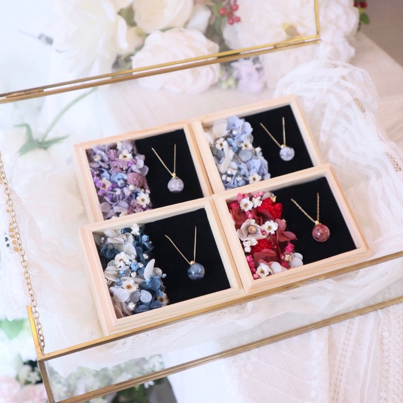 干燥花/绣球花项链礼盒小木盒/礼物/生日礼物/母亲节 - 其他 - 其他材质 