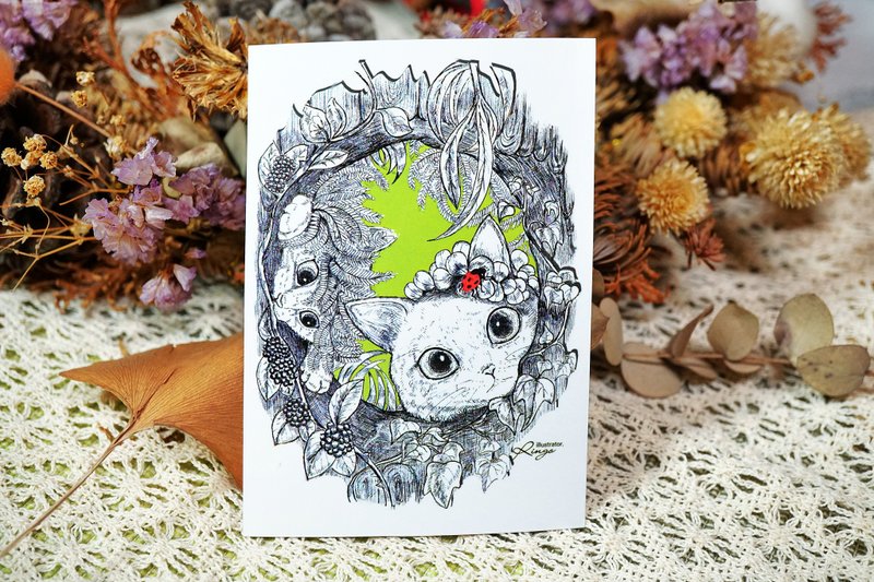 一起玩！手绘日制动物疗愈防水贴纸 / 小卡片，装饰您的行李箱、笔电 - 贴纸 - 纸 白色