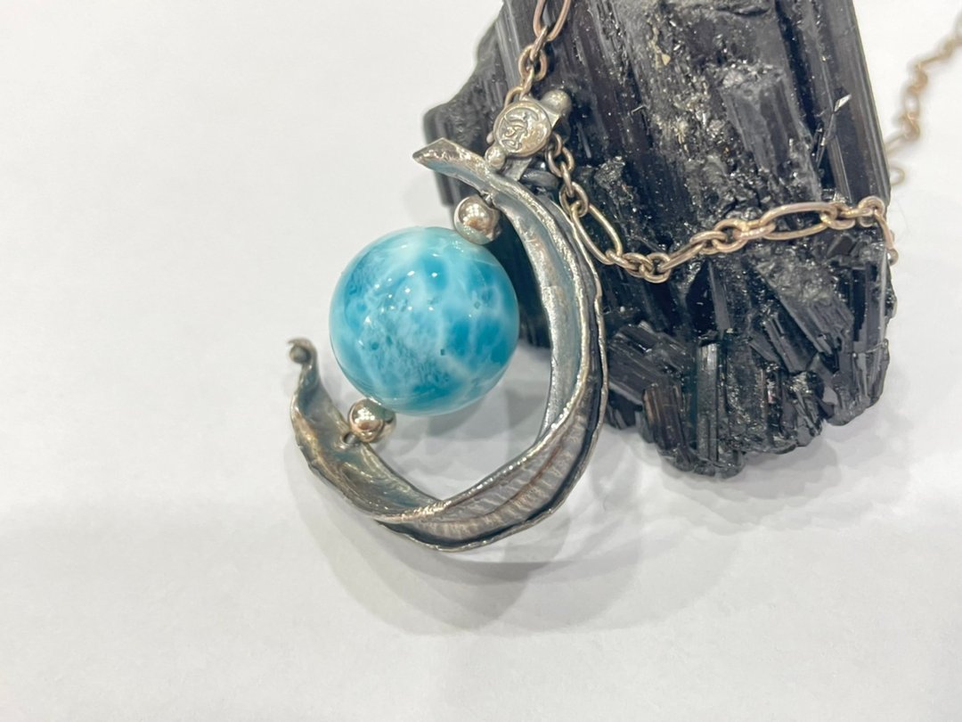 【坠饰系列/独一商品】微笑星系│拉利玛项链│手工纯银饰单品 - 项链 - 半宝石 蓝色