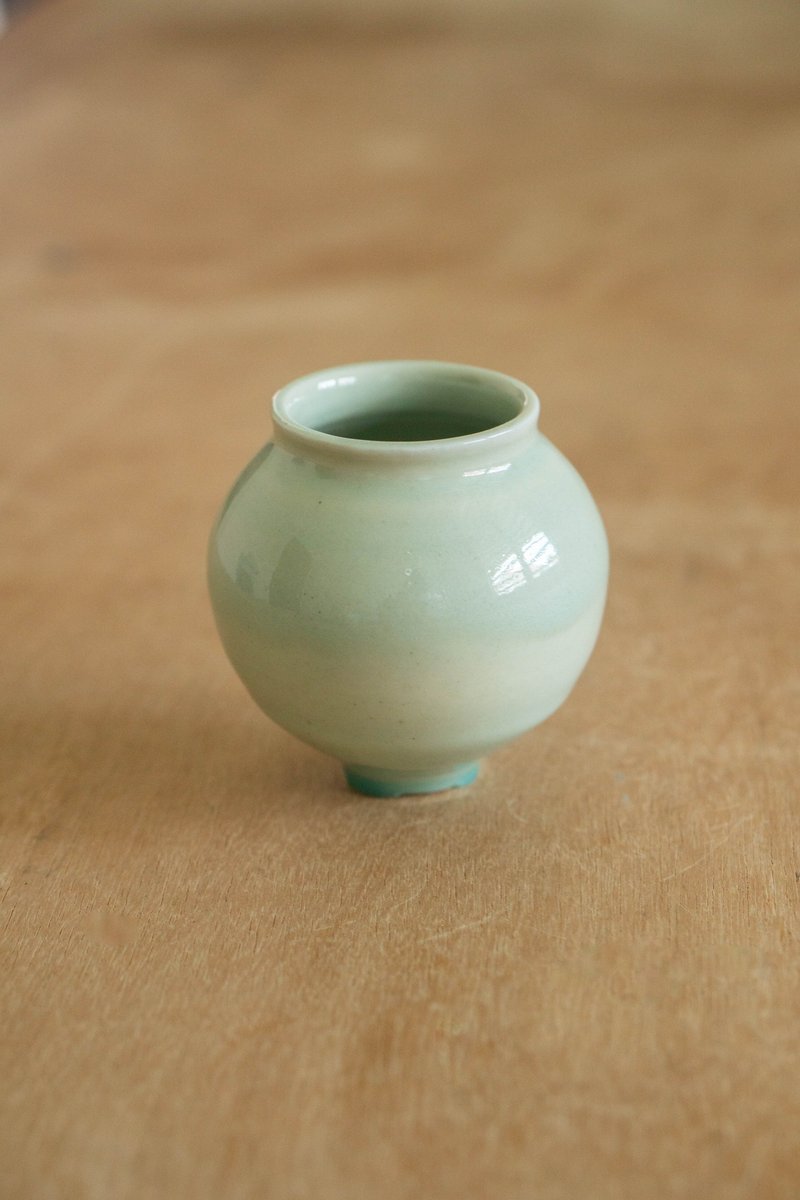 青瓷月亮罐 - 花瓶/陶器 - 瓷 蓝色