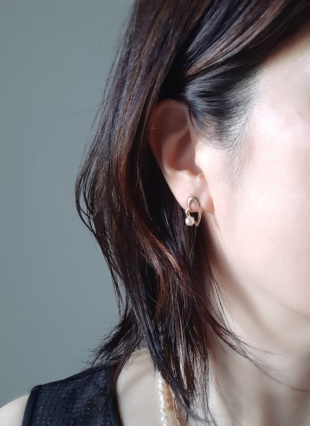 K18 镂空爱心造型耳环 珍珠 婴儿珍珠 Akoya珍珠 珍珠耳环 日本珍珠 pearl earrings 珍珠耳环 진주귀걸이 - 耳环/耳夹 - 珍珠 