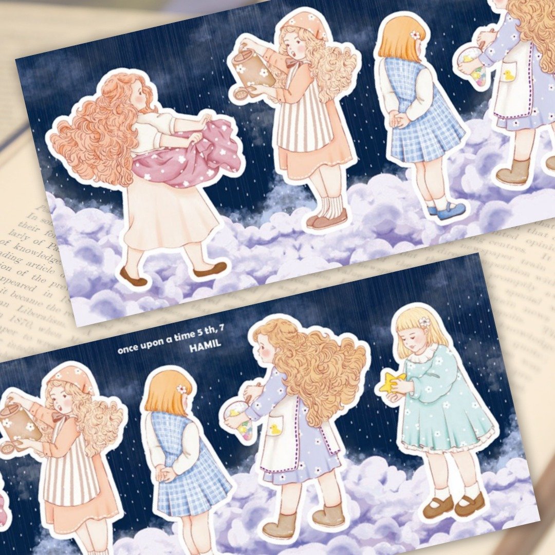 once upon a time 5 ver7 (hamil) 复古女孩淑女人物贴纸 - 贴纸 - 纸 多色