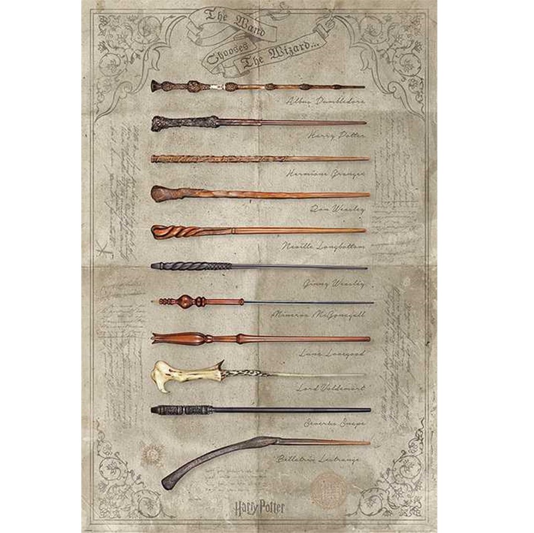 【哈利波特】人物对应魔杖 进口海报 Harry Potter - 海报/装饰画/版画 - 纸 卡其色