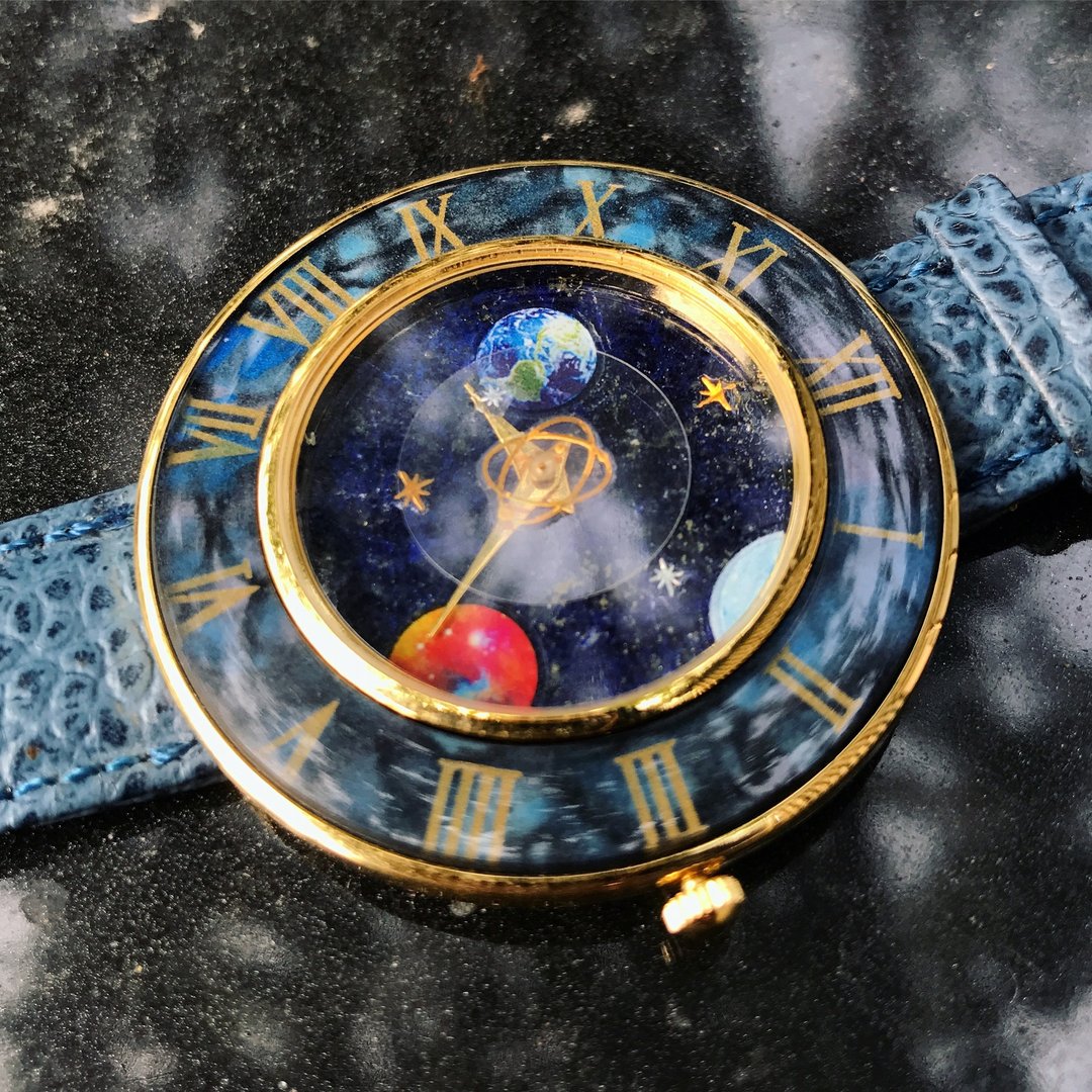 【Lost and find】天然石 青金石 地球 星球 捕星罗盘 手表 - 女表 - 宝石 蓝色