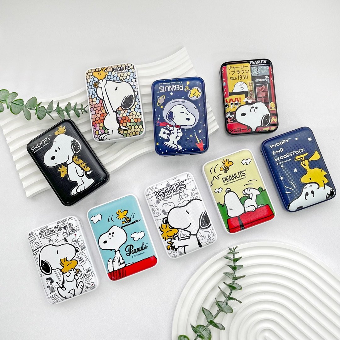 Snoopy 史努比 小格纹 Type-C 双向快充行动电源 12000mAh - 充电宝/传输线 - 其他材质 多色