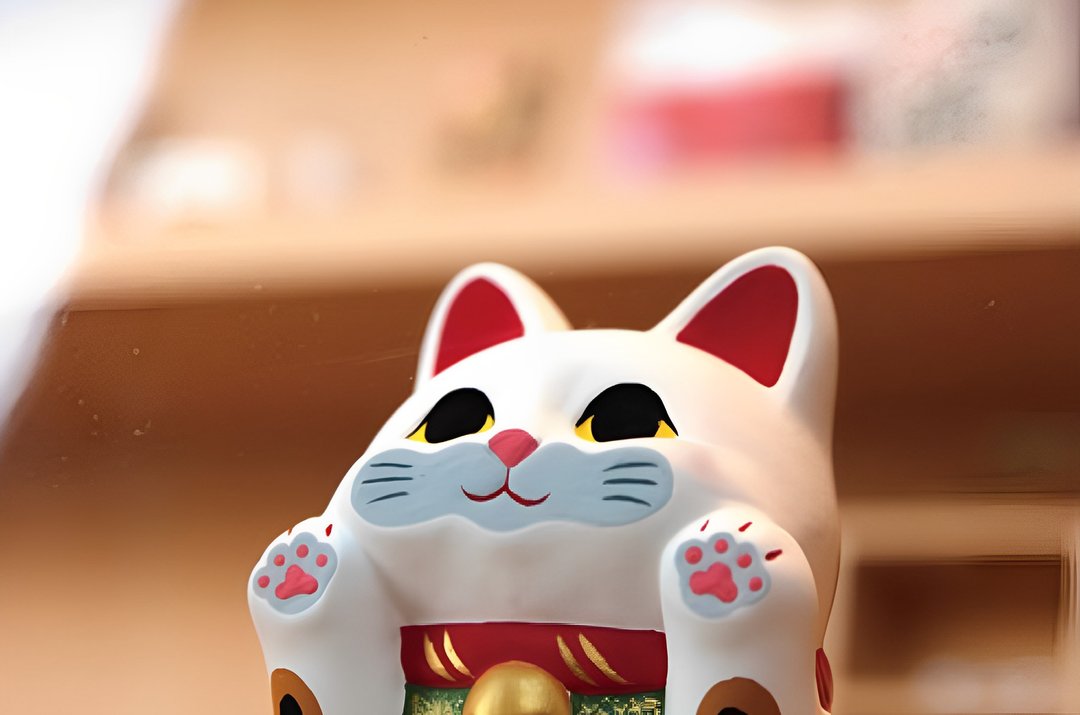 日本【RYUKODO】授权 - 贴窗开运招财猫 | 结婚 | 618 |毕业礼物 - 摆饰 - 陶 白色
