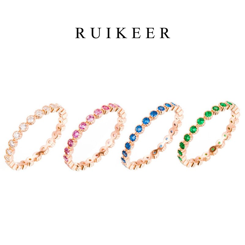 S925纯银镀玫瑰金 彩芒心语 戒指 - 戒指 - 纯银 金色