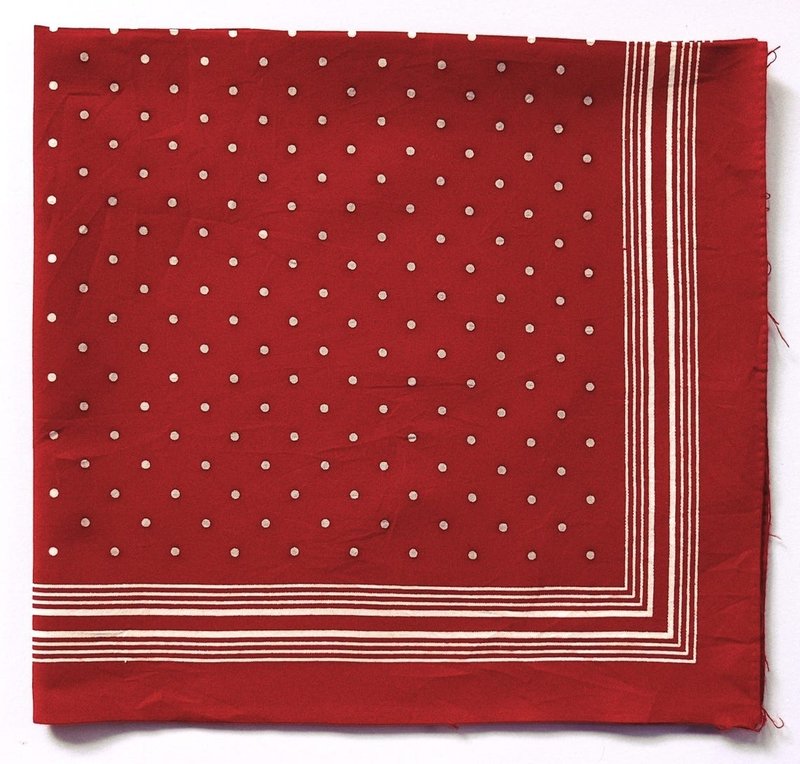 圆点头巾，22x 23 英寸，土耳其红，布边，棉，礼物 - 丝巾 - 棉．麻 红色