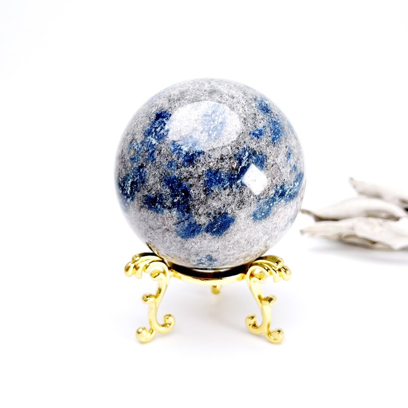 亦然。高振频矿石球 疗愈 l K2 Blue石球 蓝铜矿钠长石共生矿 l - 摆饰 - 石头 多色